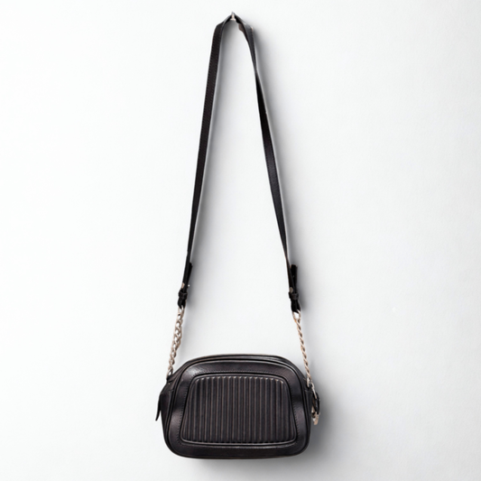 Sportsmax black leather cross body bag