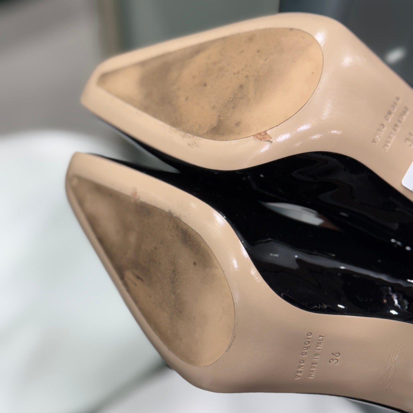 SCANLAN THEODORE Black Patent Heels Size 36