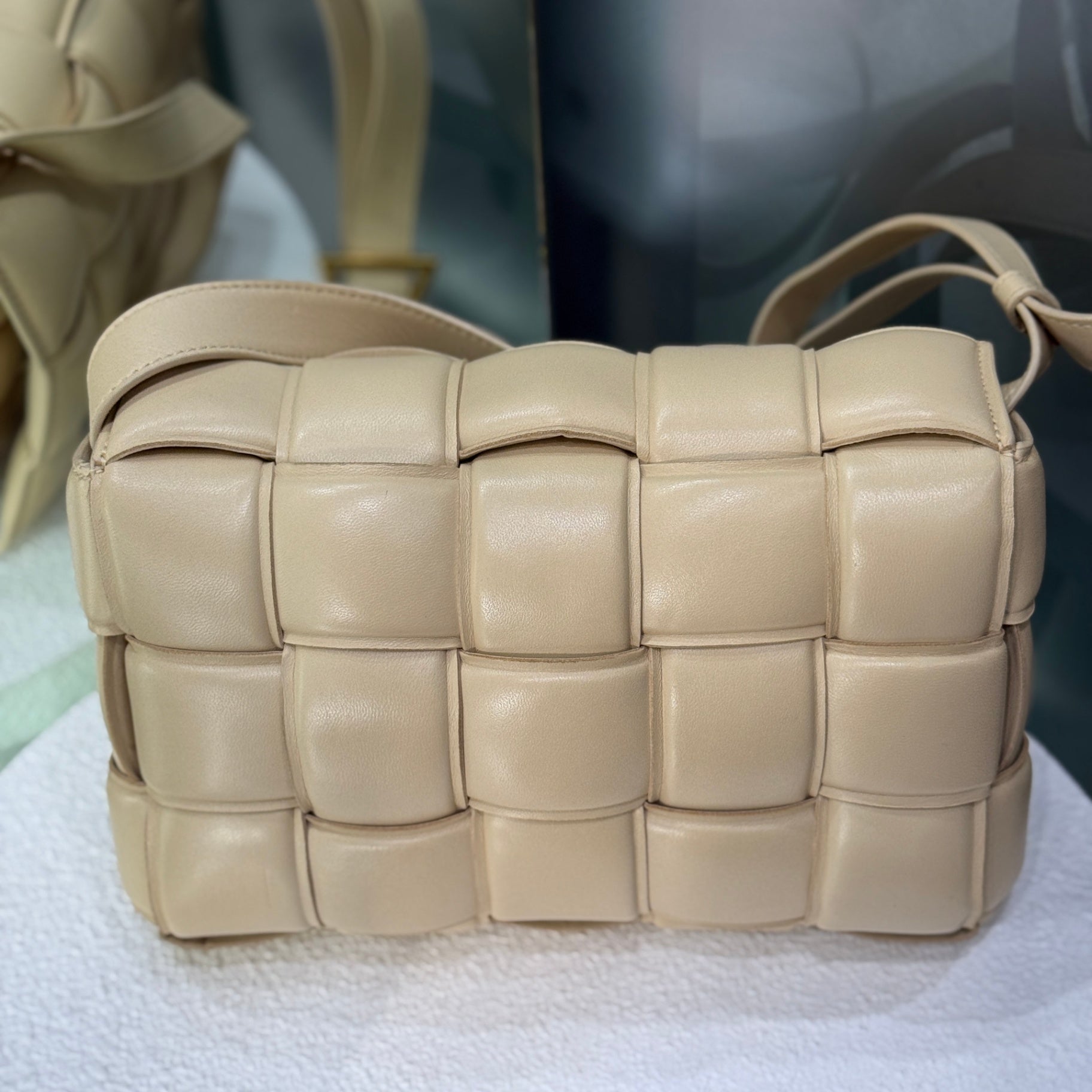 BOTTEGA VENETA Creme Padded Cassette Bag