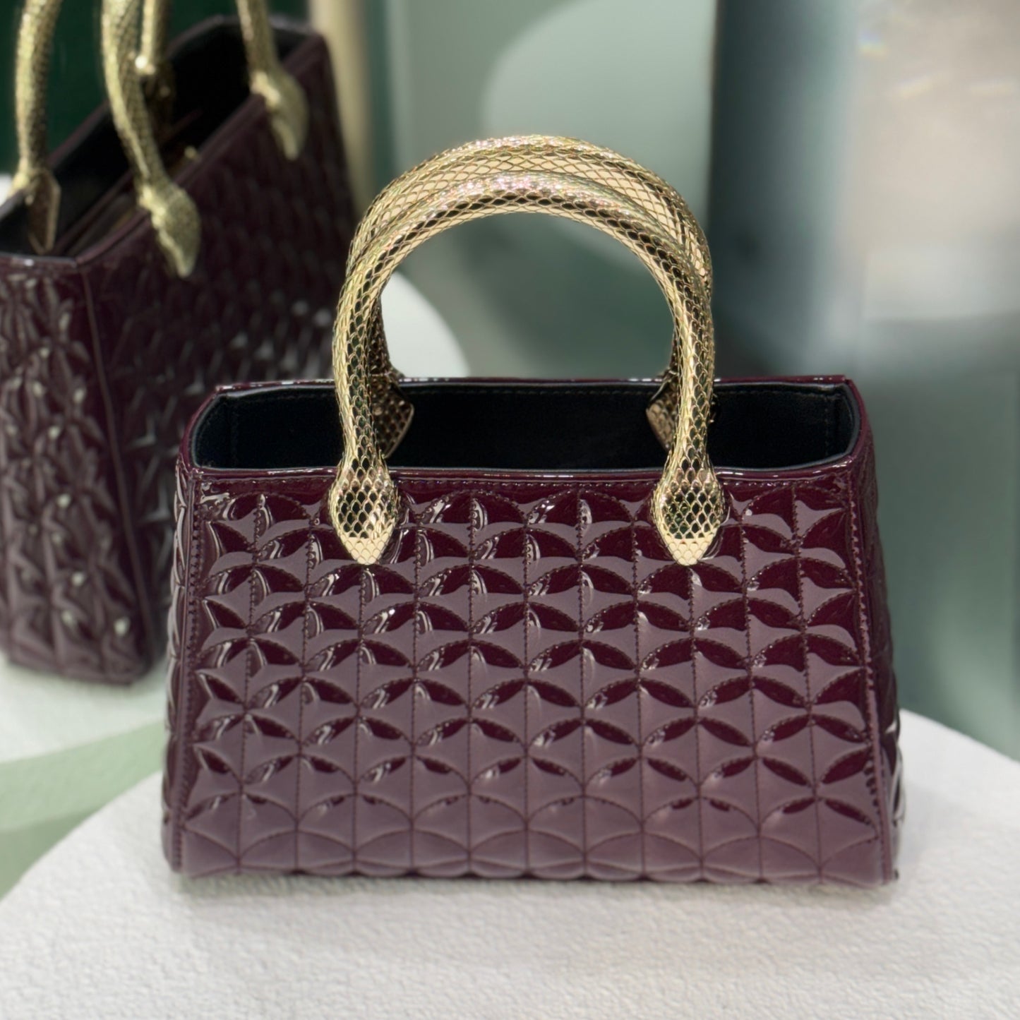 BVLGARI Serpenti Duo Top Handle - Burgundy