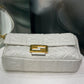 FENDI Baguette Leather Bag - White