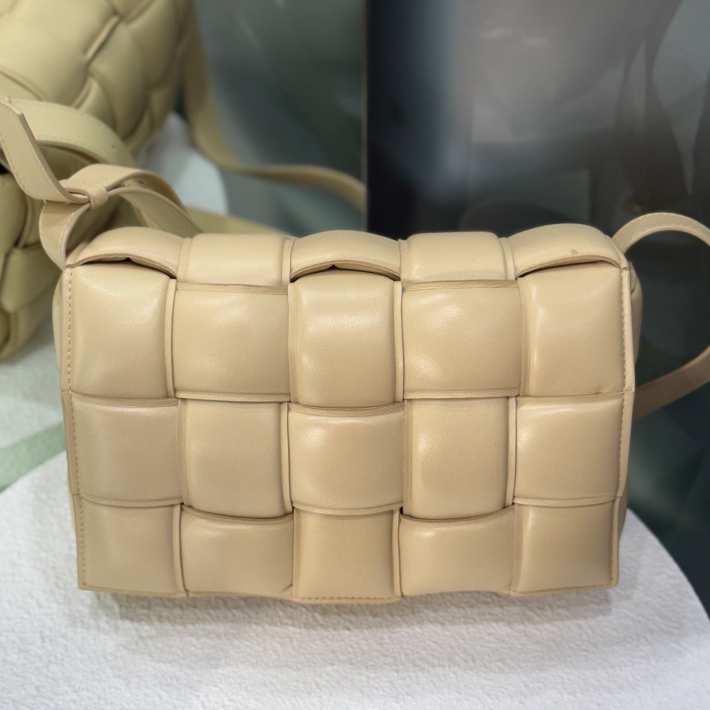 BOTTEGA VENETA Creme Padded Cassette Bag
