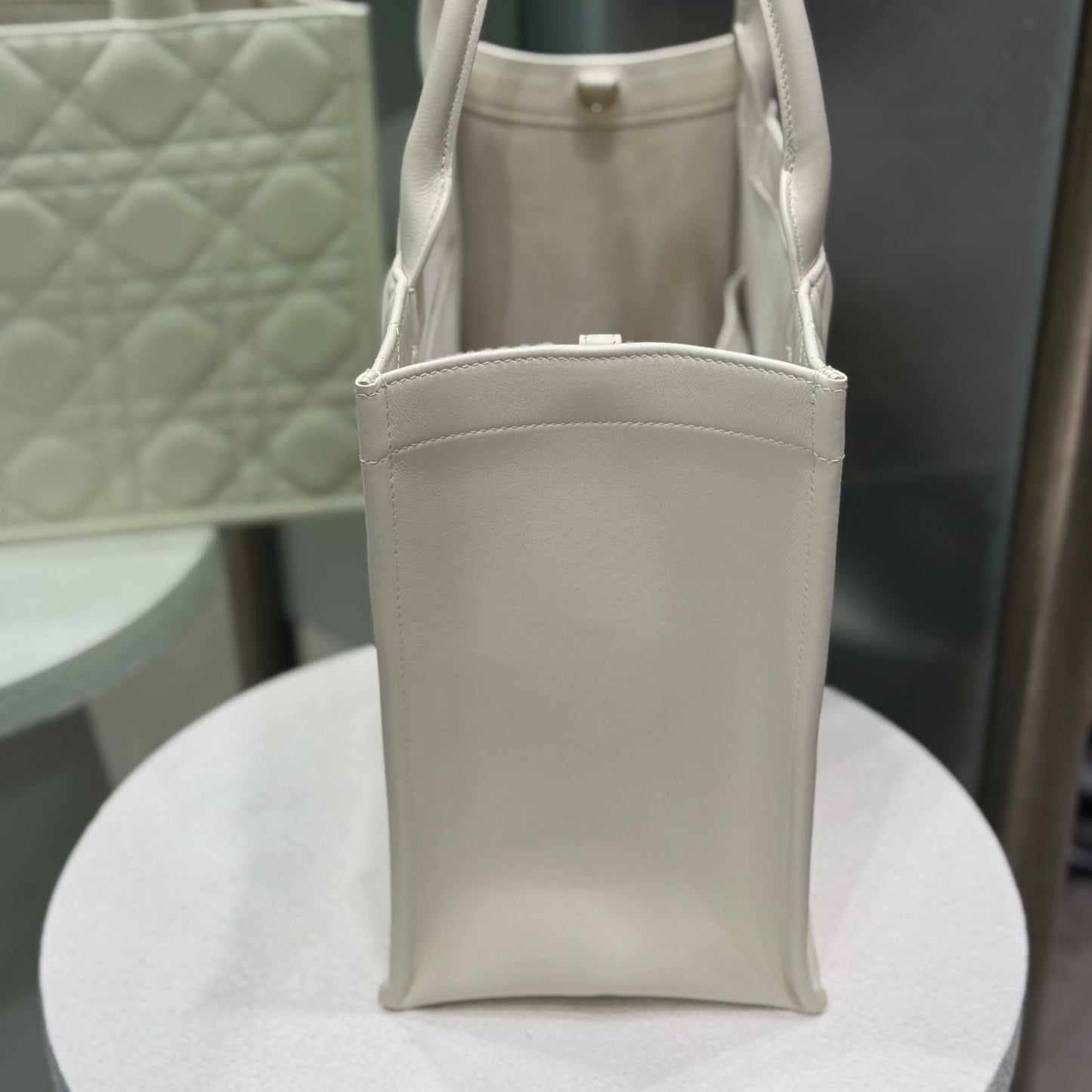 DIOR  Large Lady D-Lite Tote - White Cannage