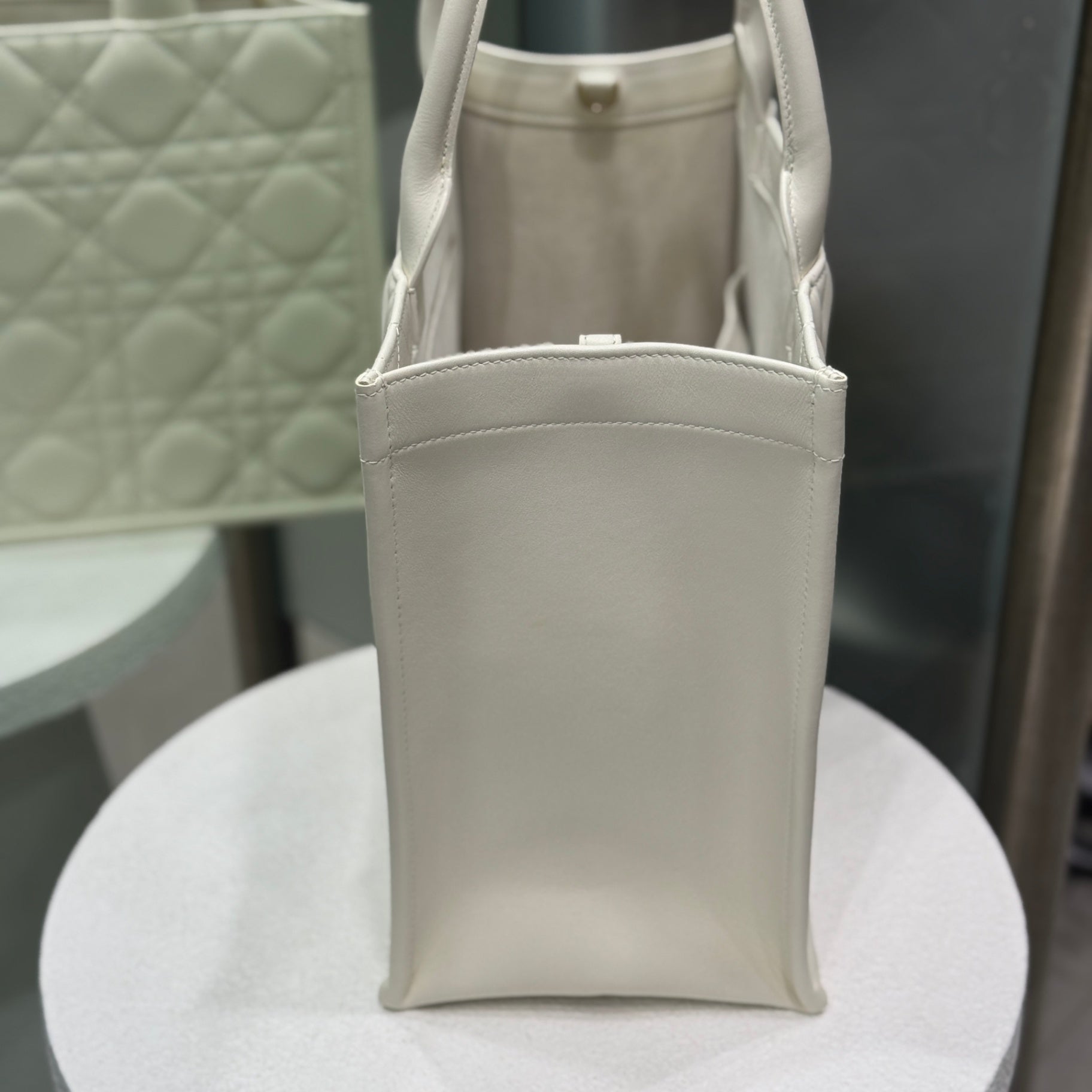 DIOR  Large Lady D-Lite Tote - White Cannage
