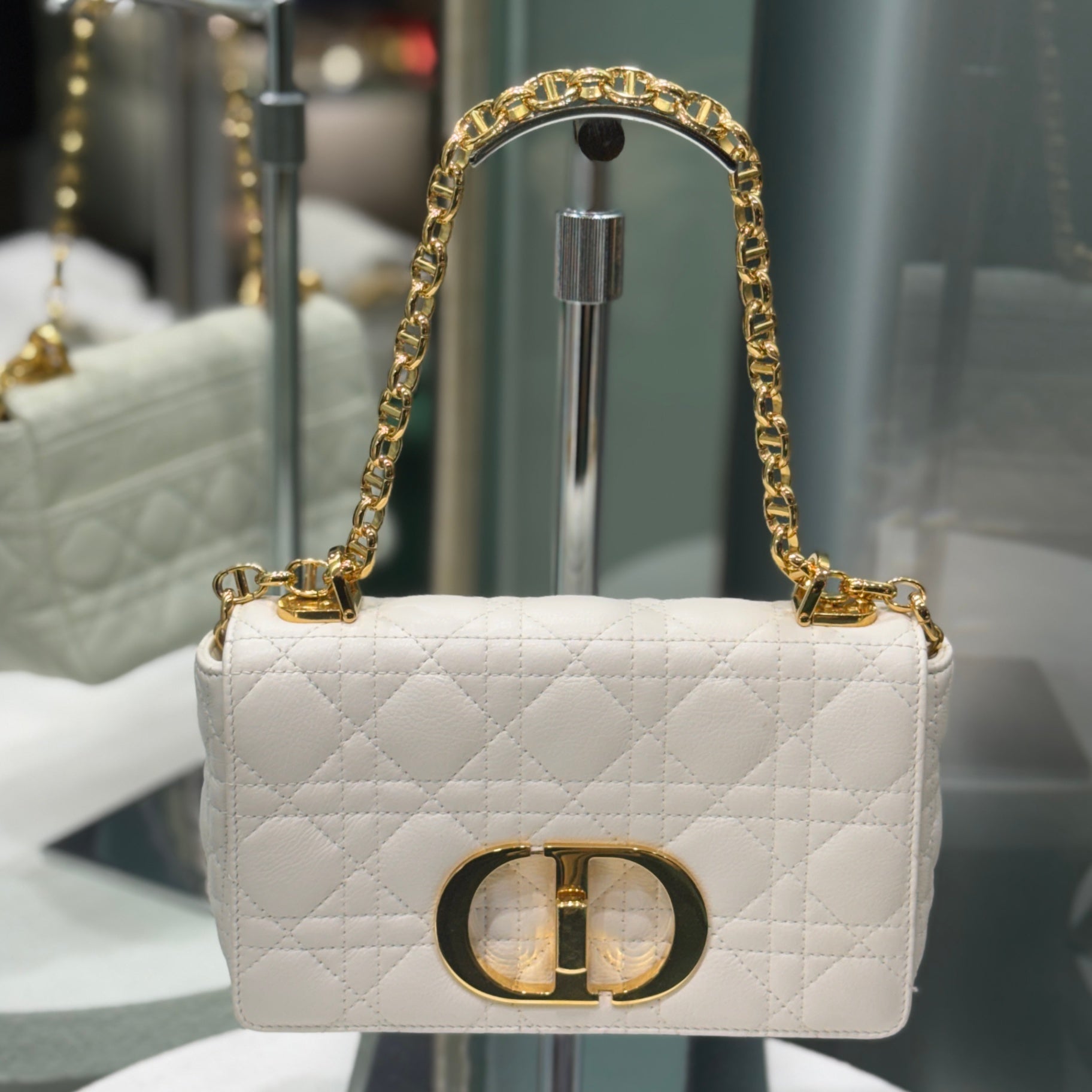 DIOR Ivory Caro Bag Small