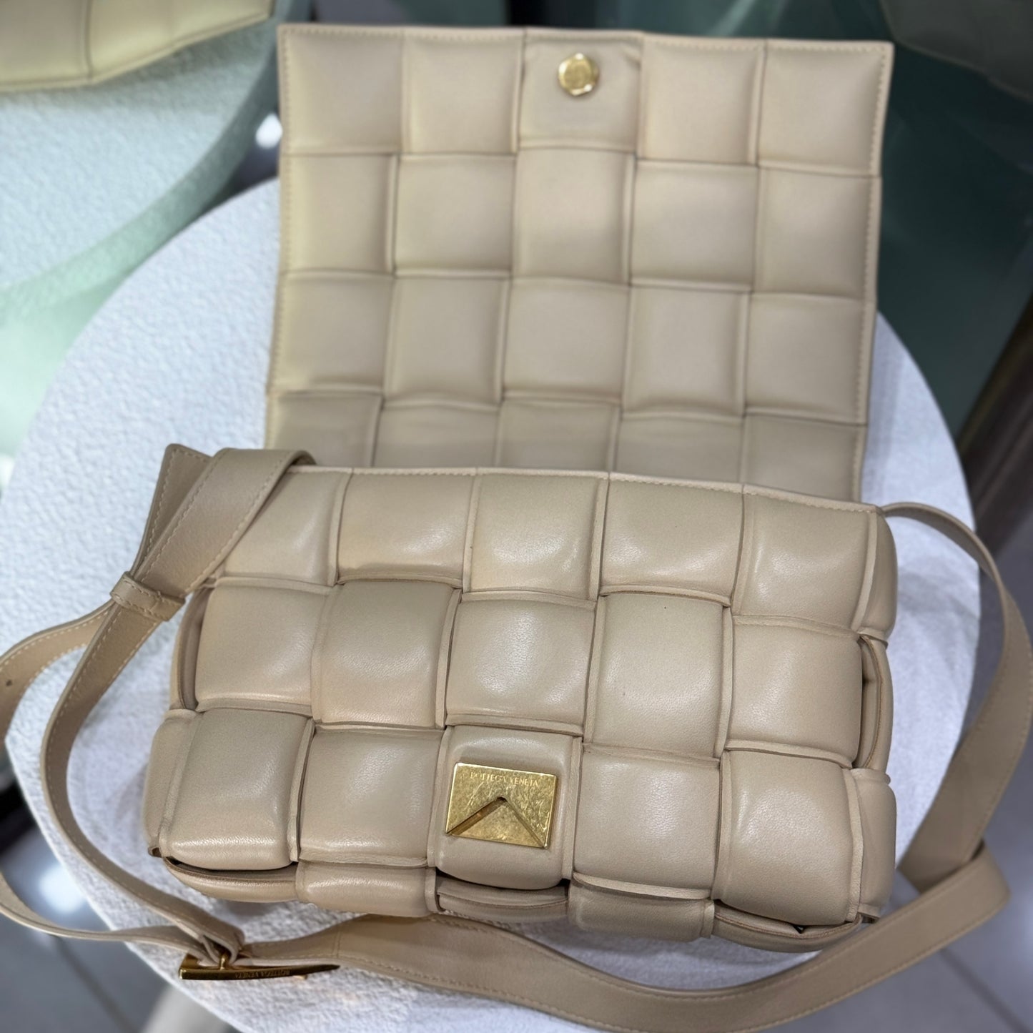 BOTTEGA VENETA Creme Padded Cassette Bag