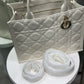 DIOR  Large Lady D-Lite Tote - White Cannage