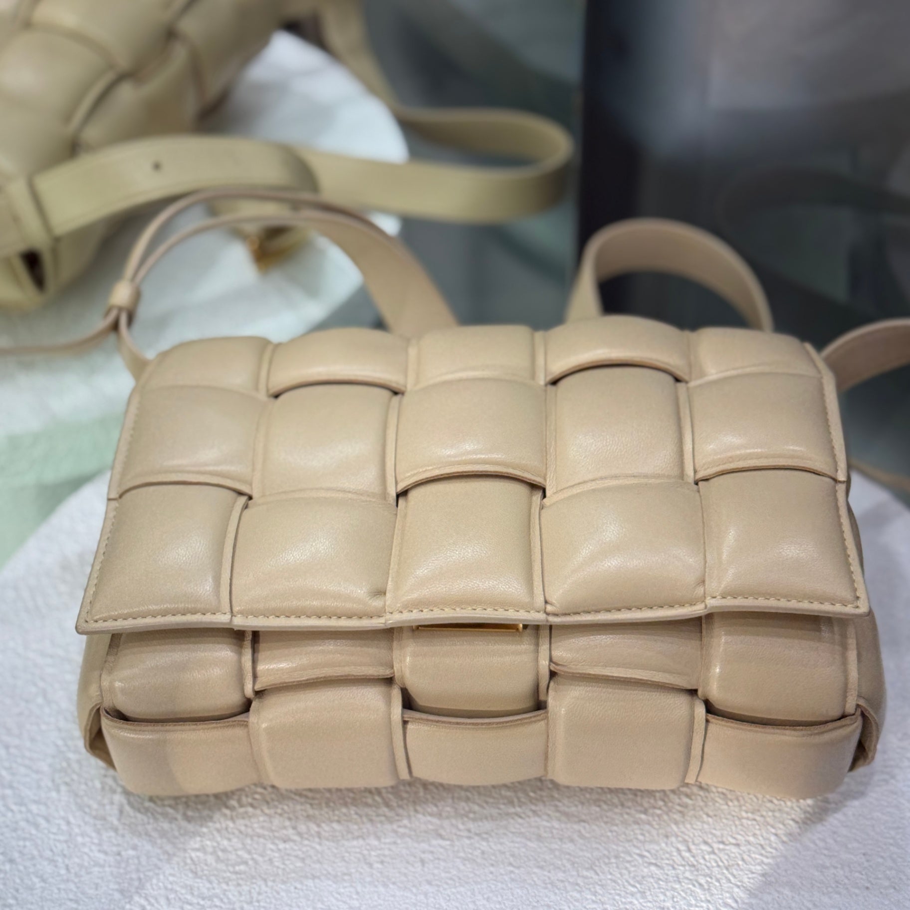 BOTTEGA VENETA Creme Padded Cassette Bag