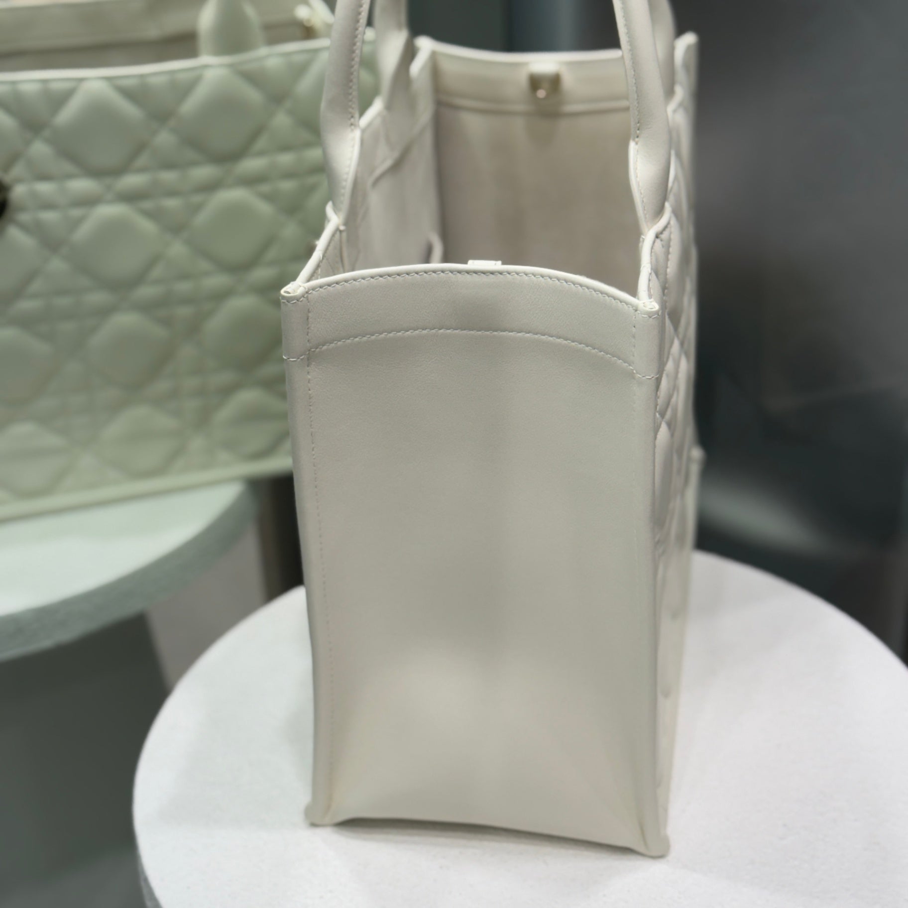 DIOR  Large Lady D-Lite Tote - White Cannage