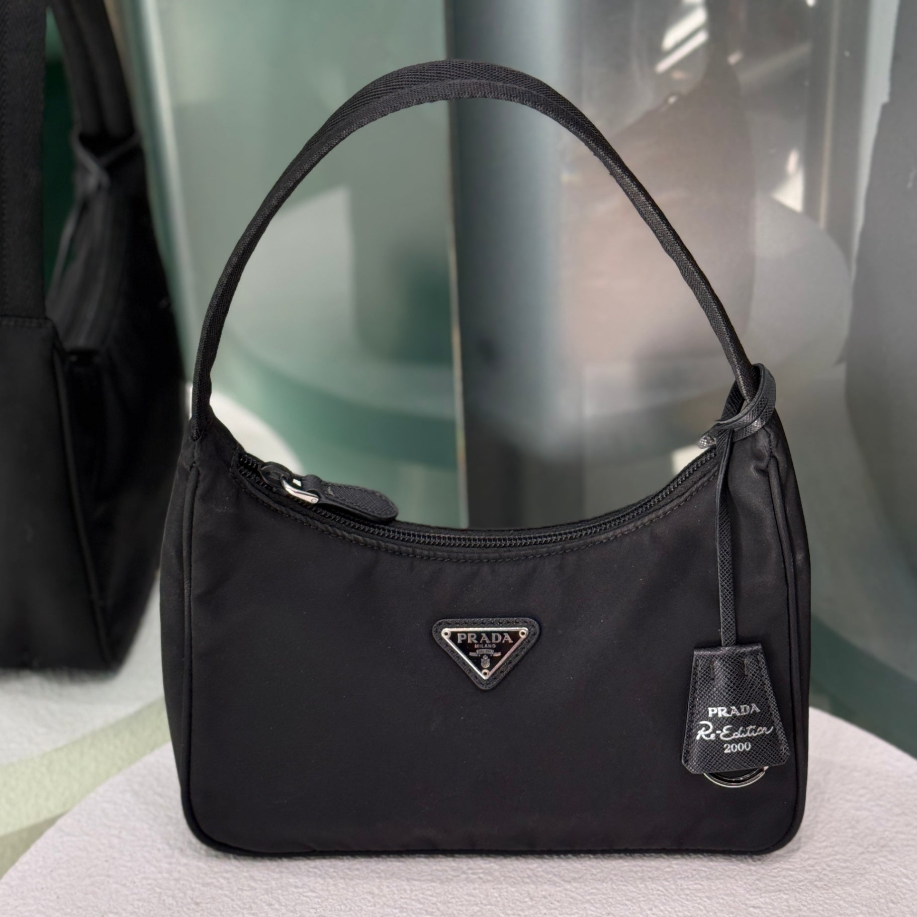 PRADA Nylon Re-Edition 2000 Shoulder Bag - Black