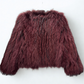 DIOR Burgundy Fur Jacket Sz 38