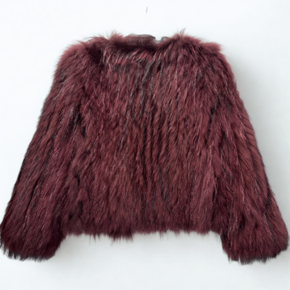 DIOR Burgundy Fur Jacket Sz 38