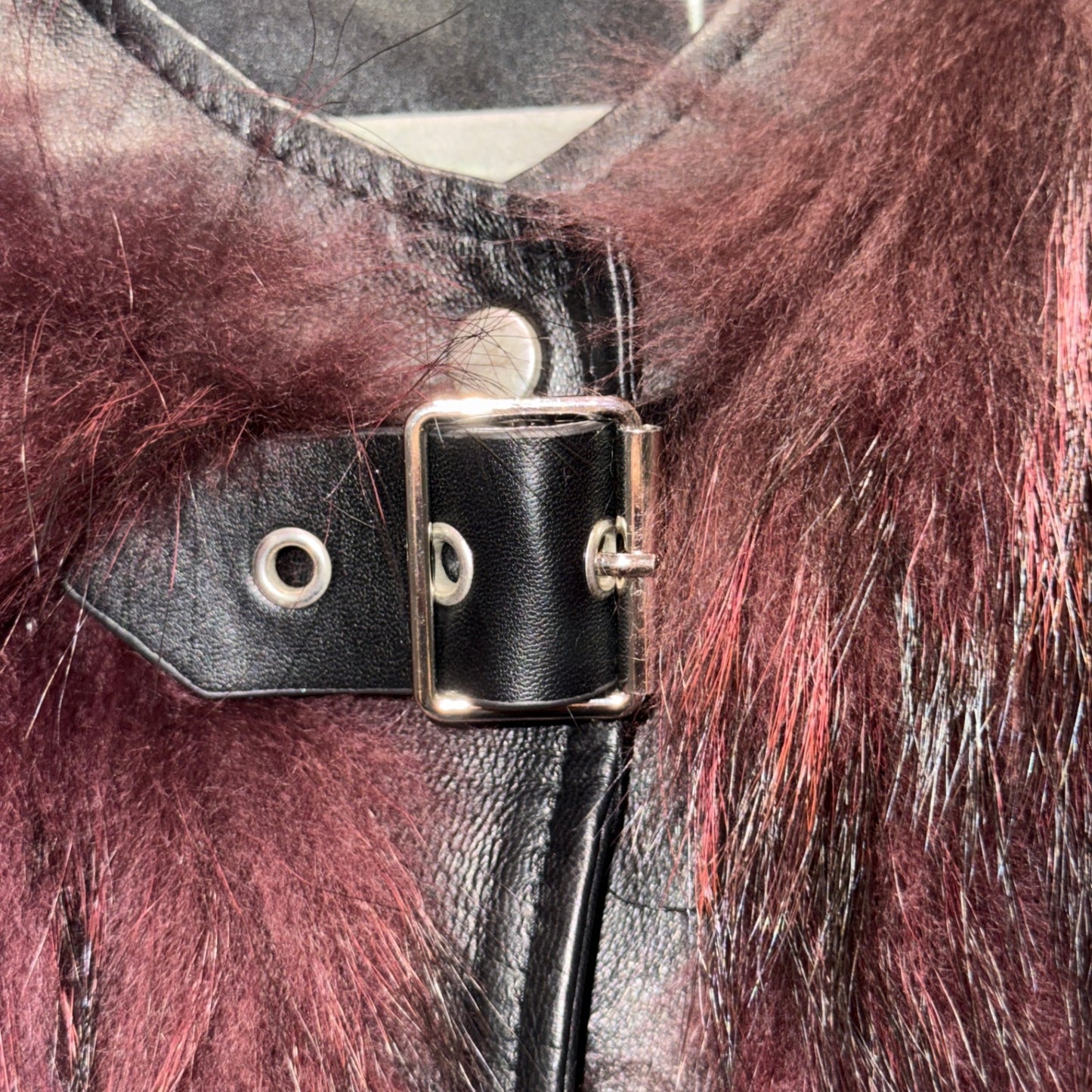 DIOR Burgundy Fur Jacket Sz 38