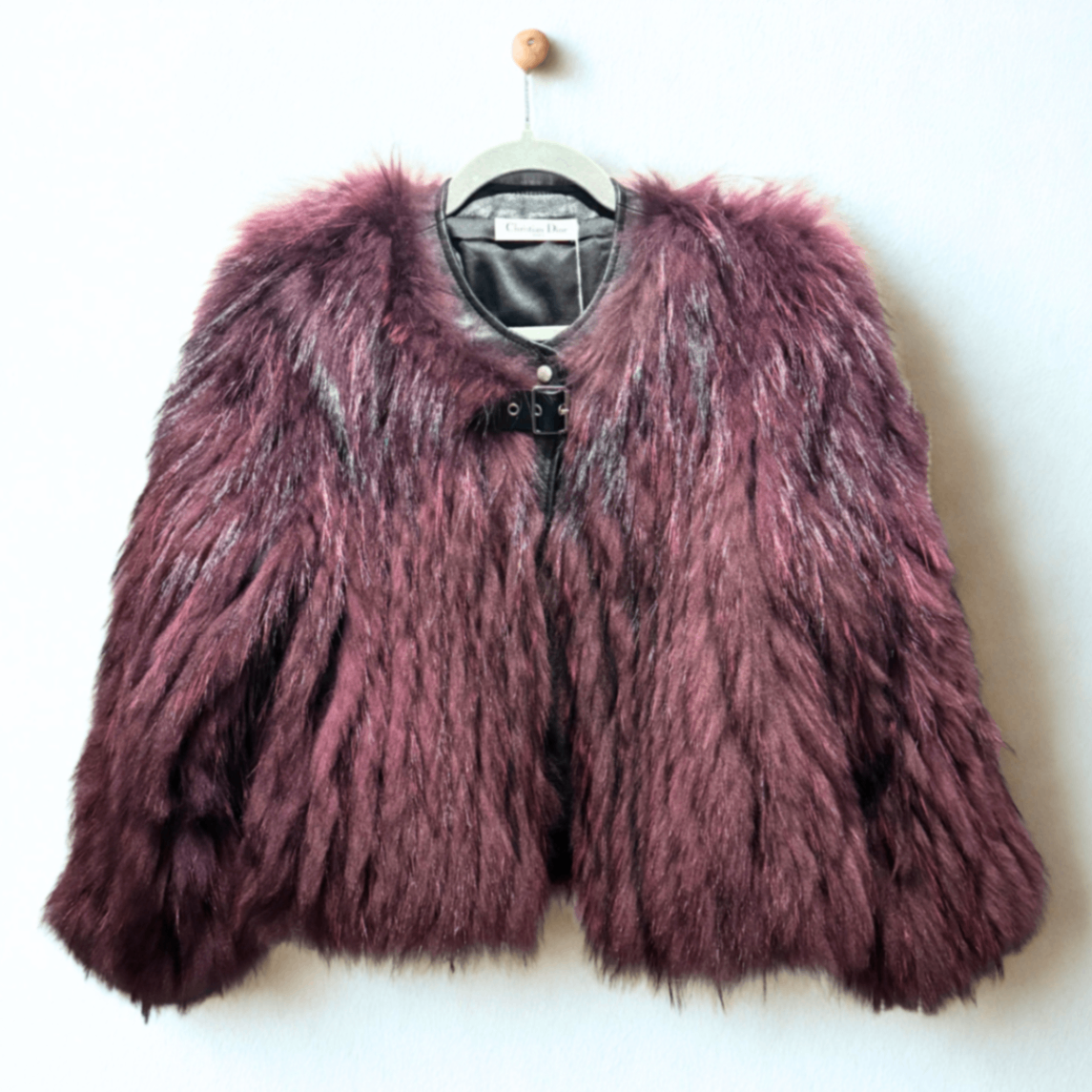 DIOR Burgundy Fur Jacket Sz 38