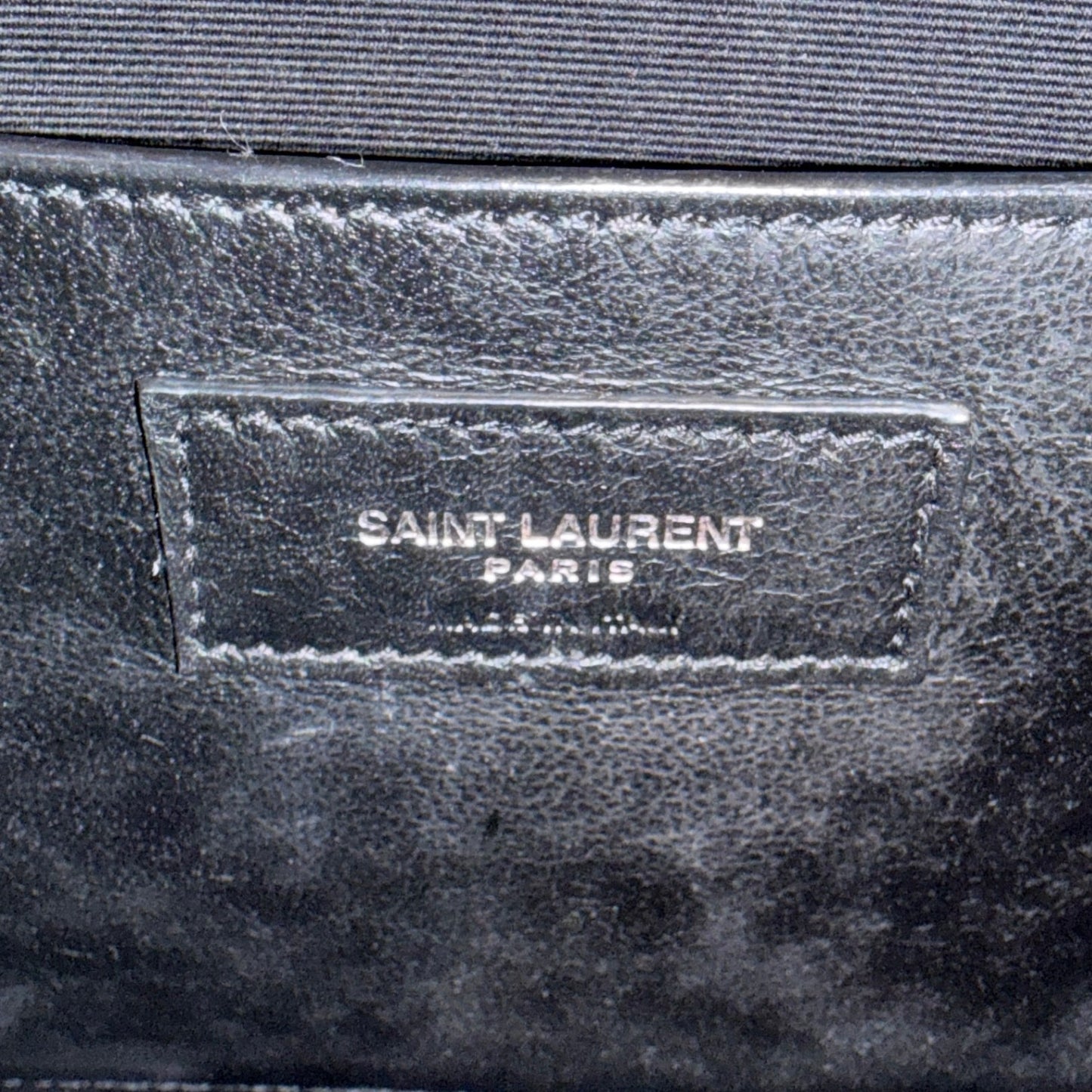 SAINT LAURENT Crocodile Uptown Tote Black