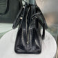 SAINT LAURENT Crocodile Uptown Tote Black