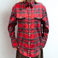 BALMAIN Red Checked Shirt Sz 38