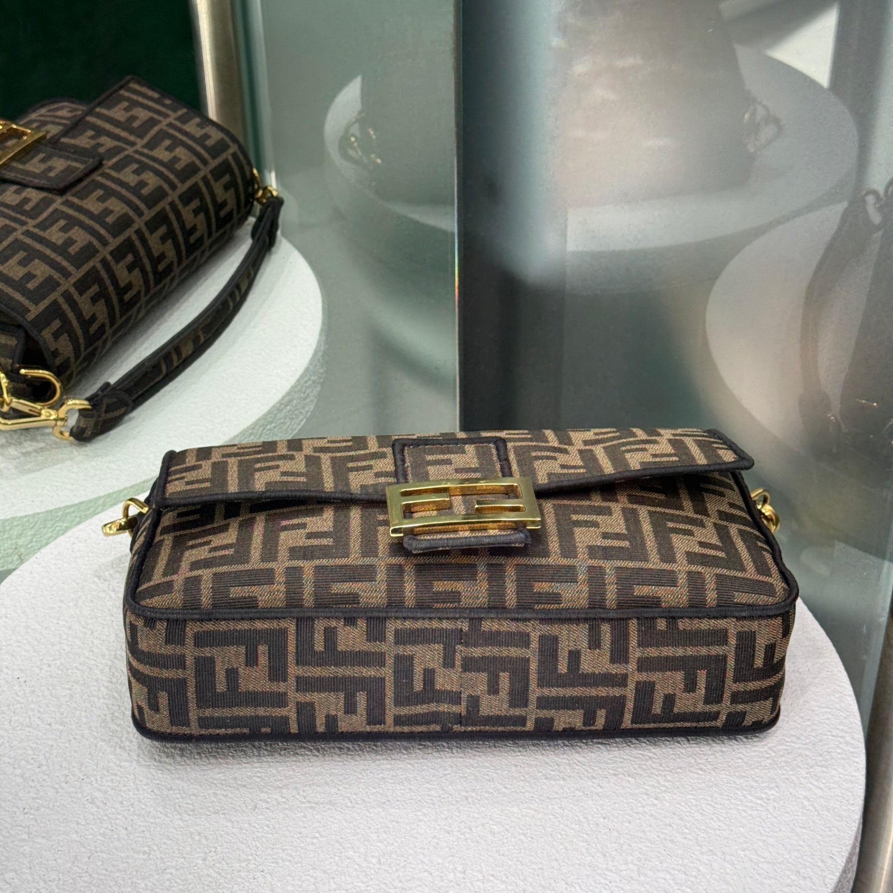 FENDI Zucca FF Canvas Baguette