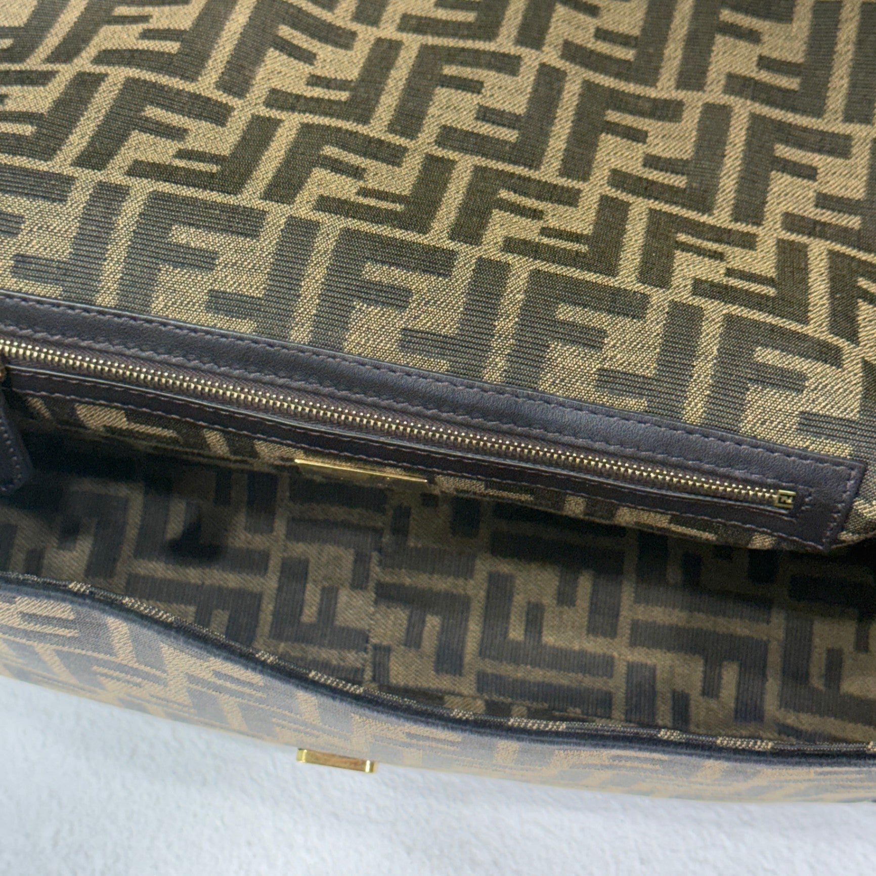 FENDI Zucca FF Canvas Baguette