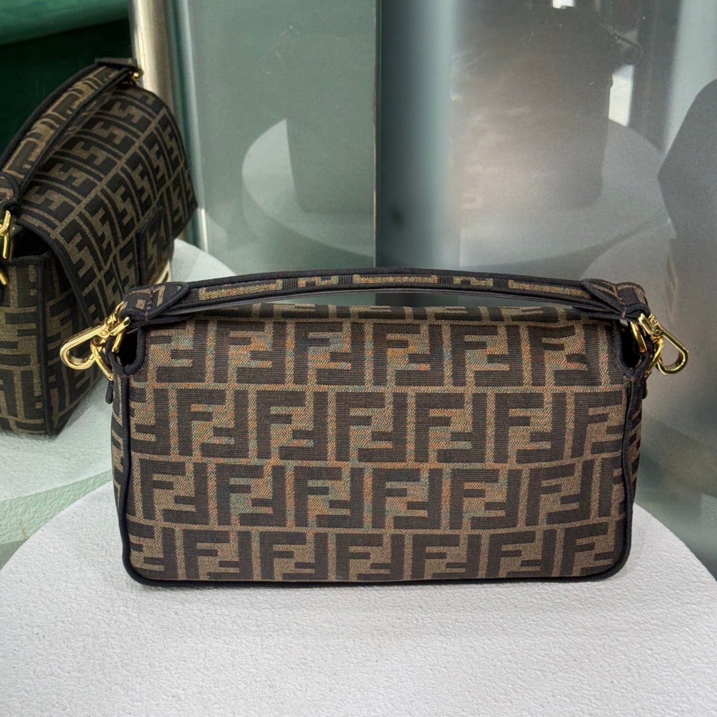 FENDI Zucca FF Canvas Baguette