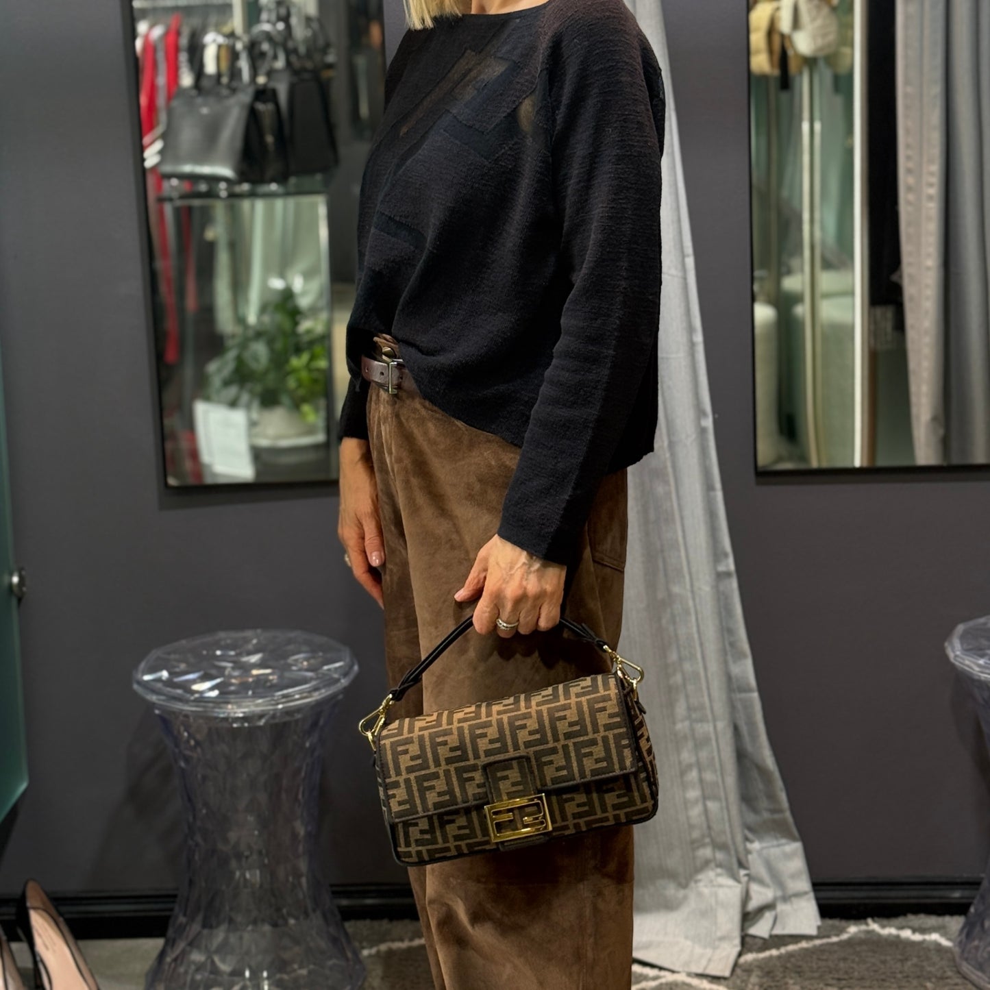 FENDI Zucca FF Canvas Baguette
