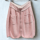 CHANEL SS11 Pink Bouclé Knit Zip Skirt Sz 40