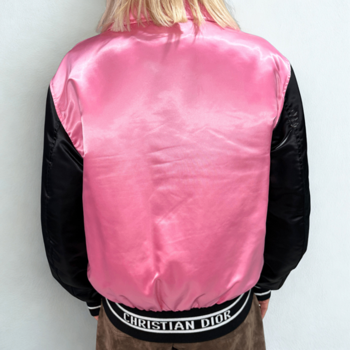 CHRISTIAN DIOR Pink/Black Cruise Bomber Jacket (Small)