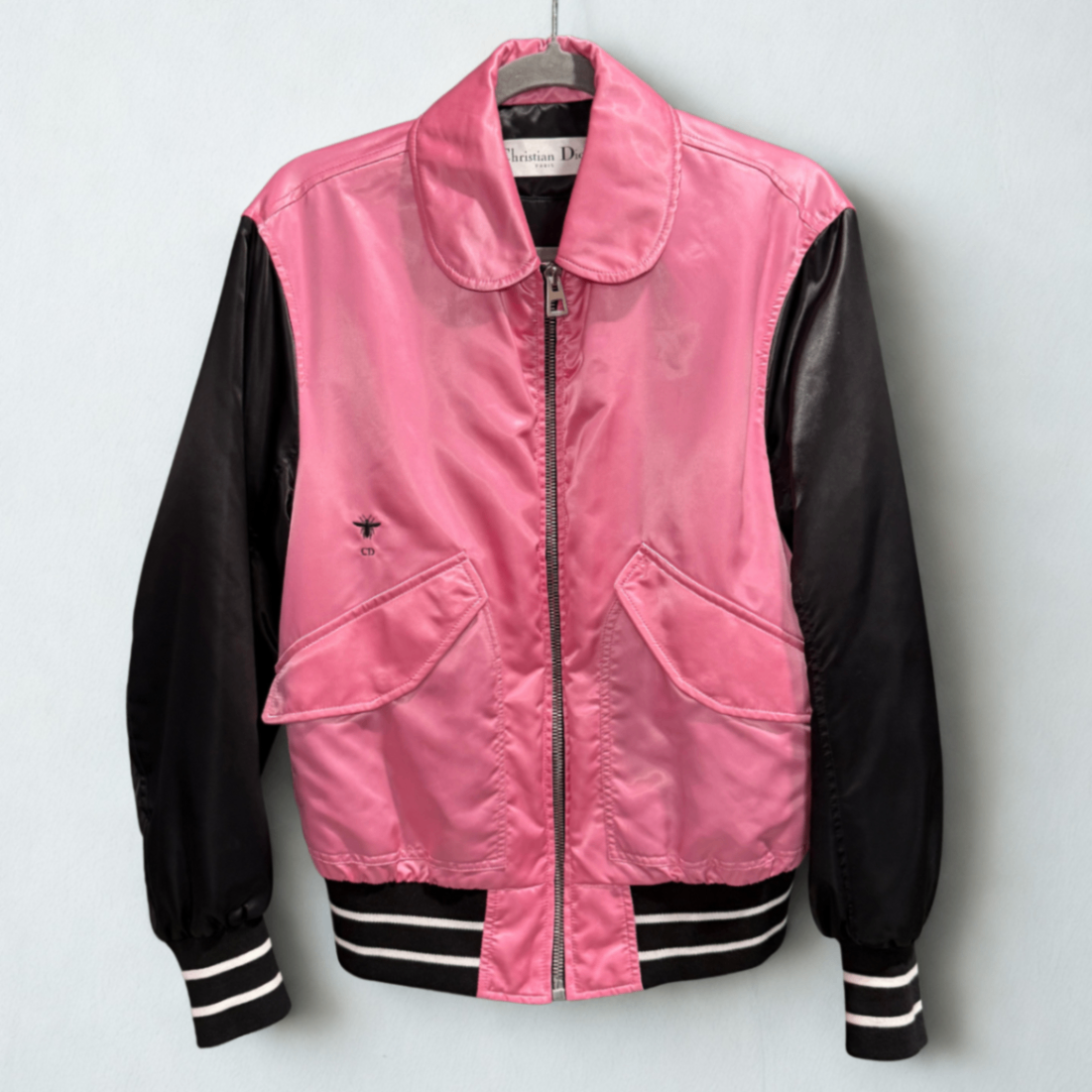 CHRISTIAN DIOR Pink/Black Cruise Bomber Jacket (Small)