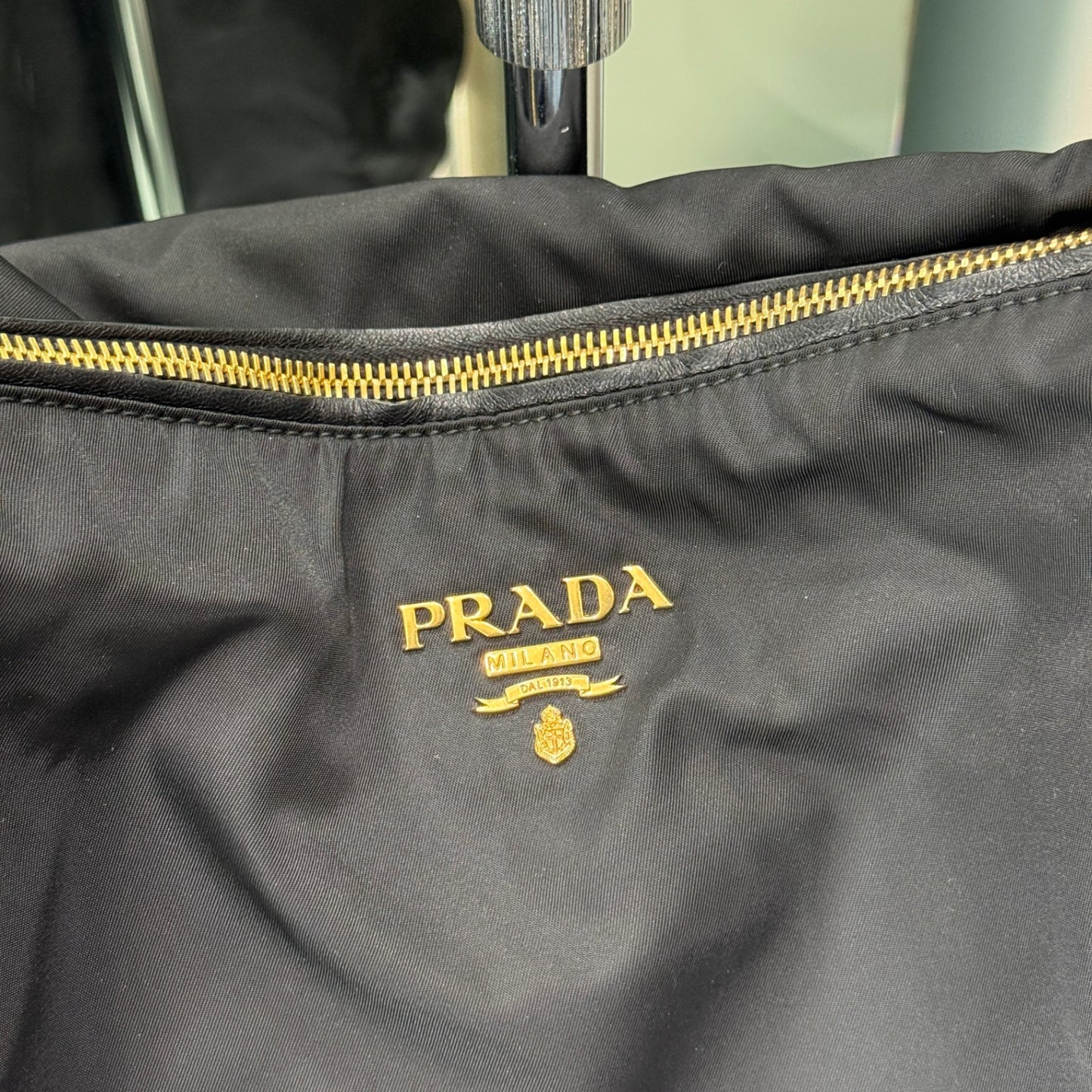 PRADA Tessuto Nylon Vitello Daino Shopping Bag