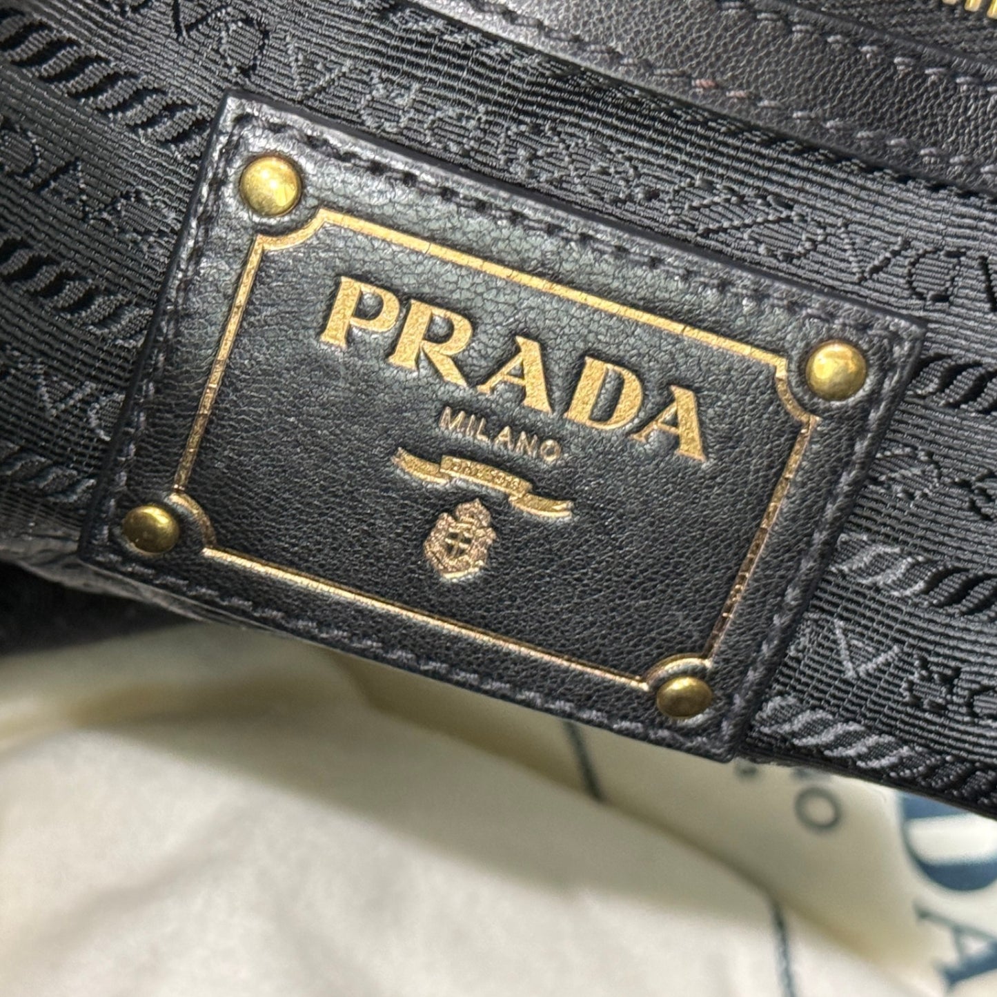PRADA Tessuto Nylon Vitello Daino Shopping Bag