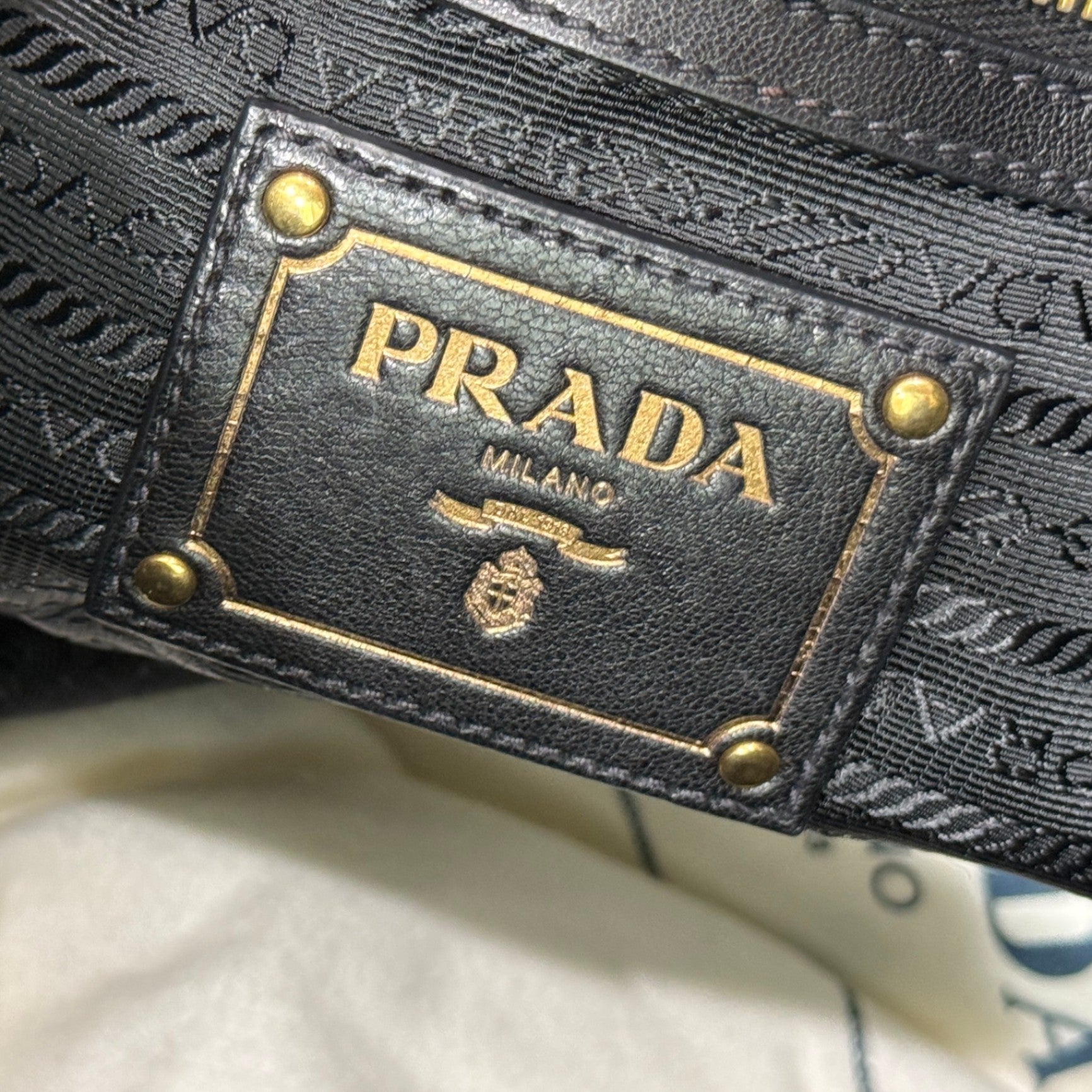 PRADA Tessuto Nylon Vitello Daino Shopping Bag