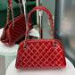 CHANEL Patent Red Mademoiselle Bowling Bag