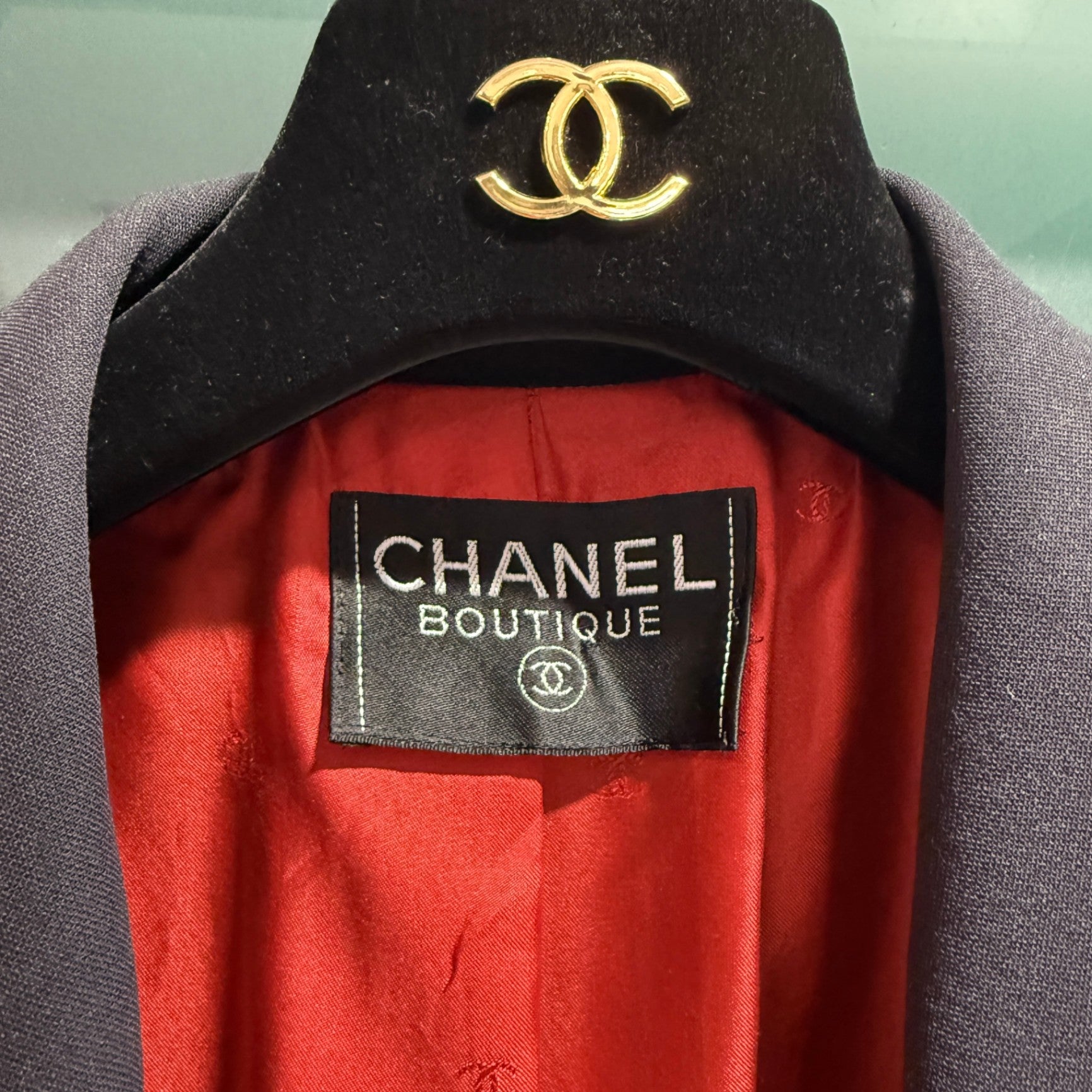 CHANEL Vintage Navy Wool Blazer Sz 40
