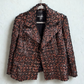 CHANEL Tweed Black & Orange Jacket Sz 40