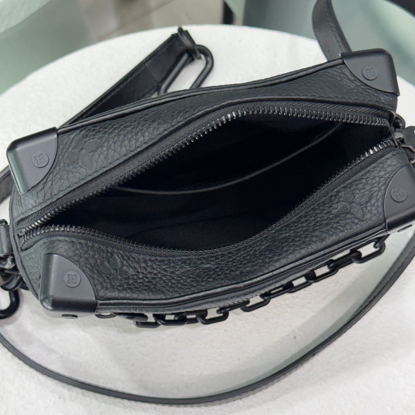 LOUIS VUITTON Black Mini Soft Trunk Bag