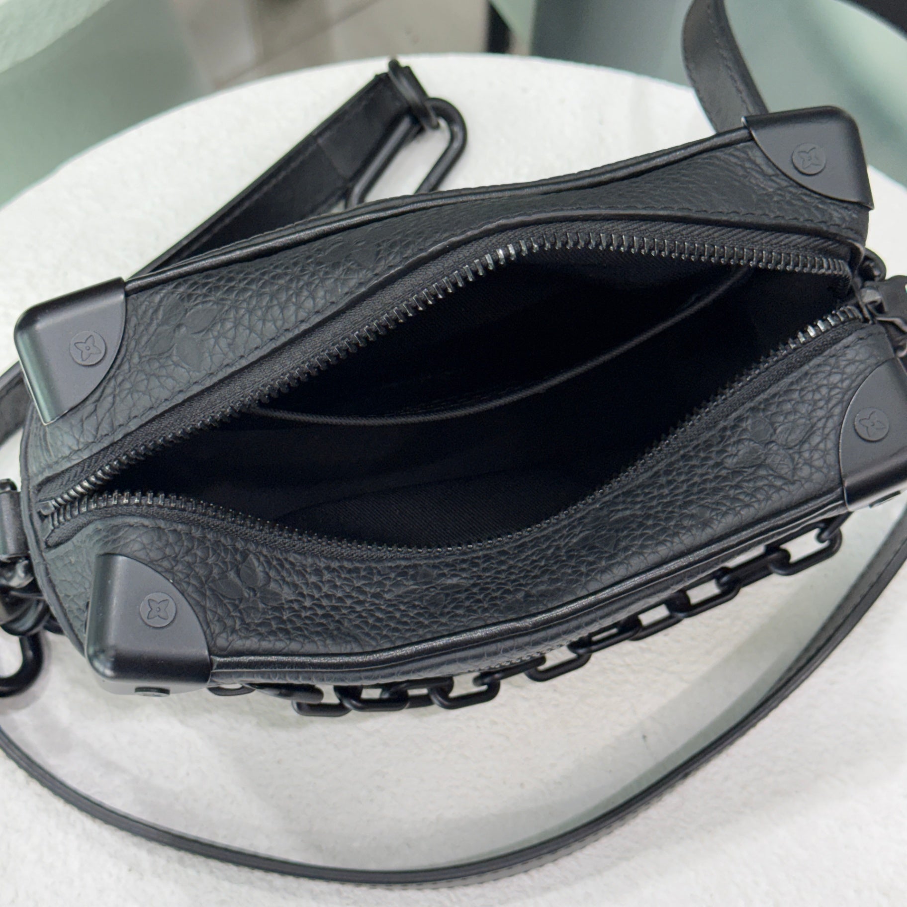 LOUIS VUITTON Black Mini Soft Trunk Bag