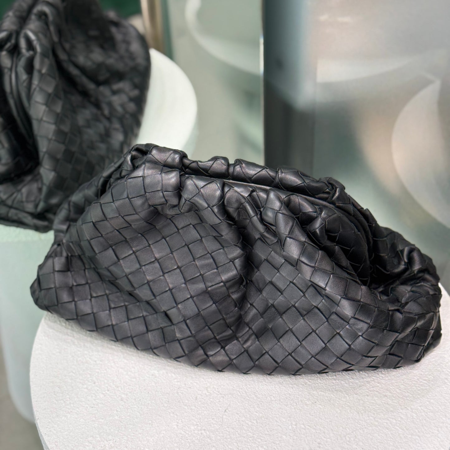 BOTTEGA VENETA Black Intrecciato Pouch