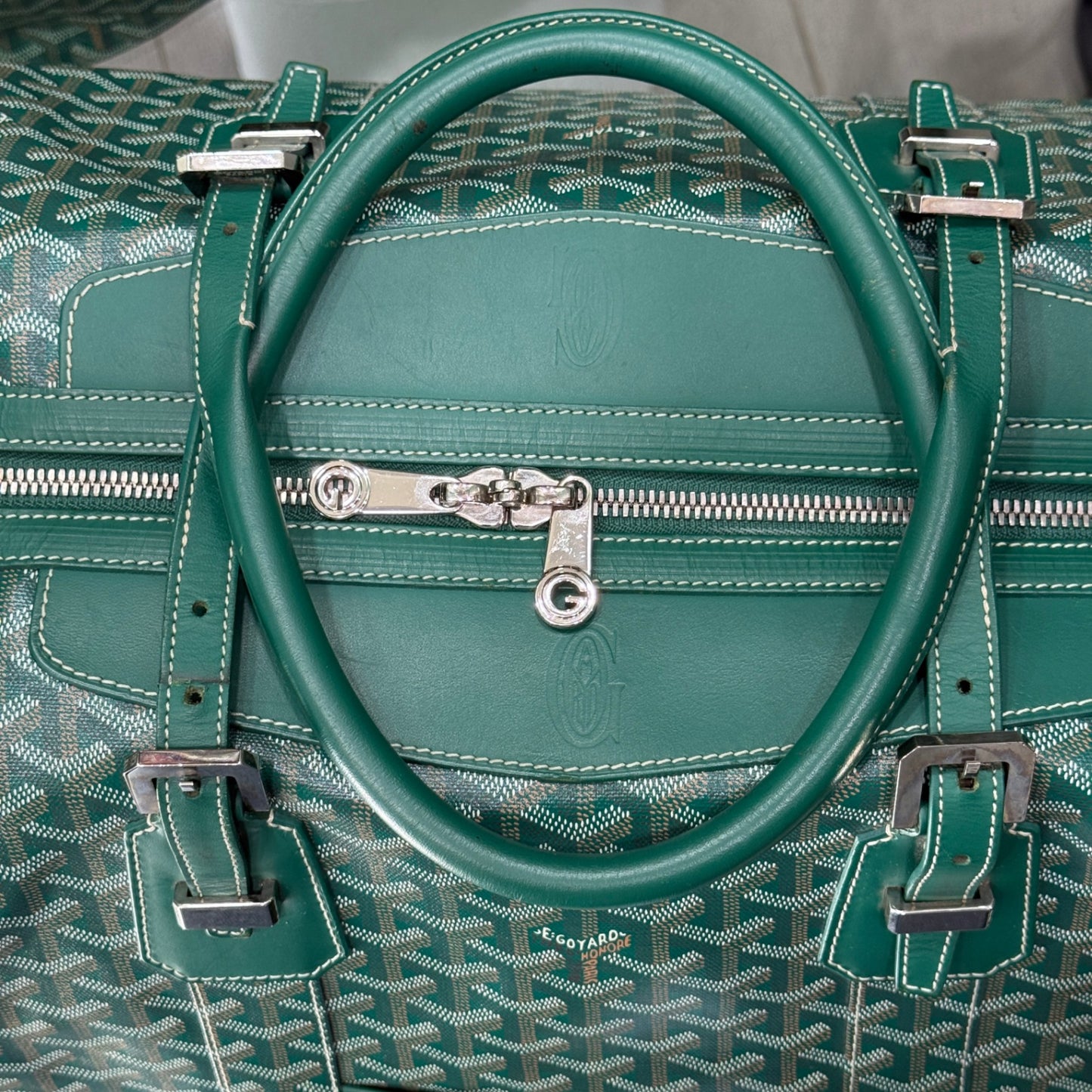 GOYARD Bowling 55 Green Duffle Bag