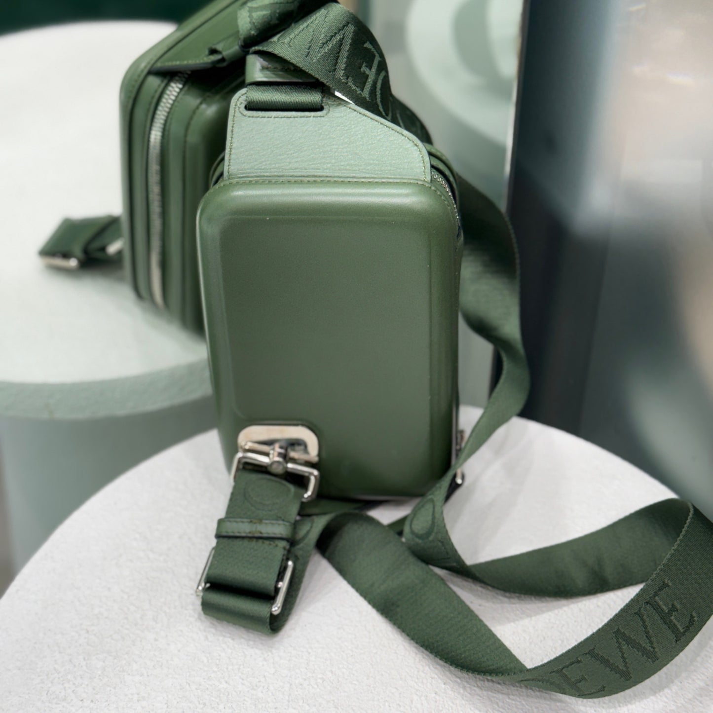 LOEWE Hunter Green Molded Sling Crossbody Bag