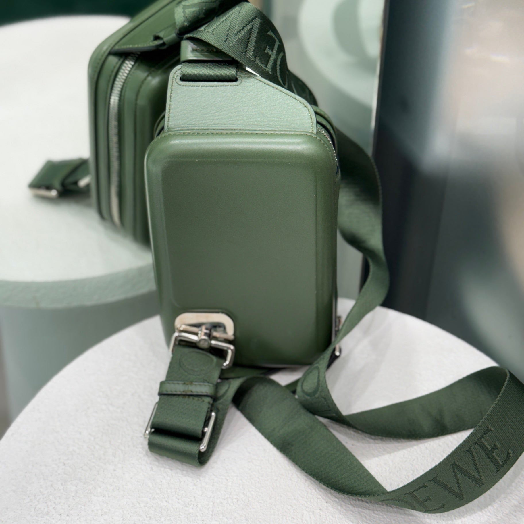 LOEWE Hunter Green Molded Sling Crossbody Bag