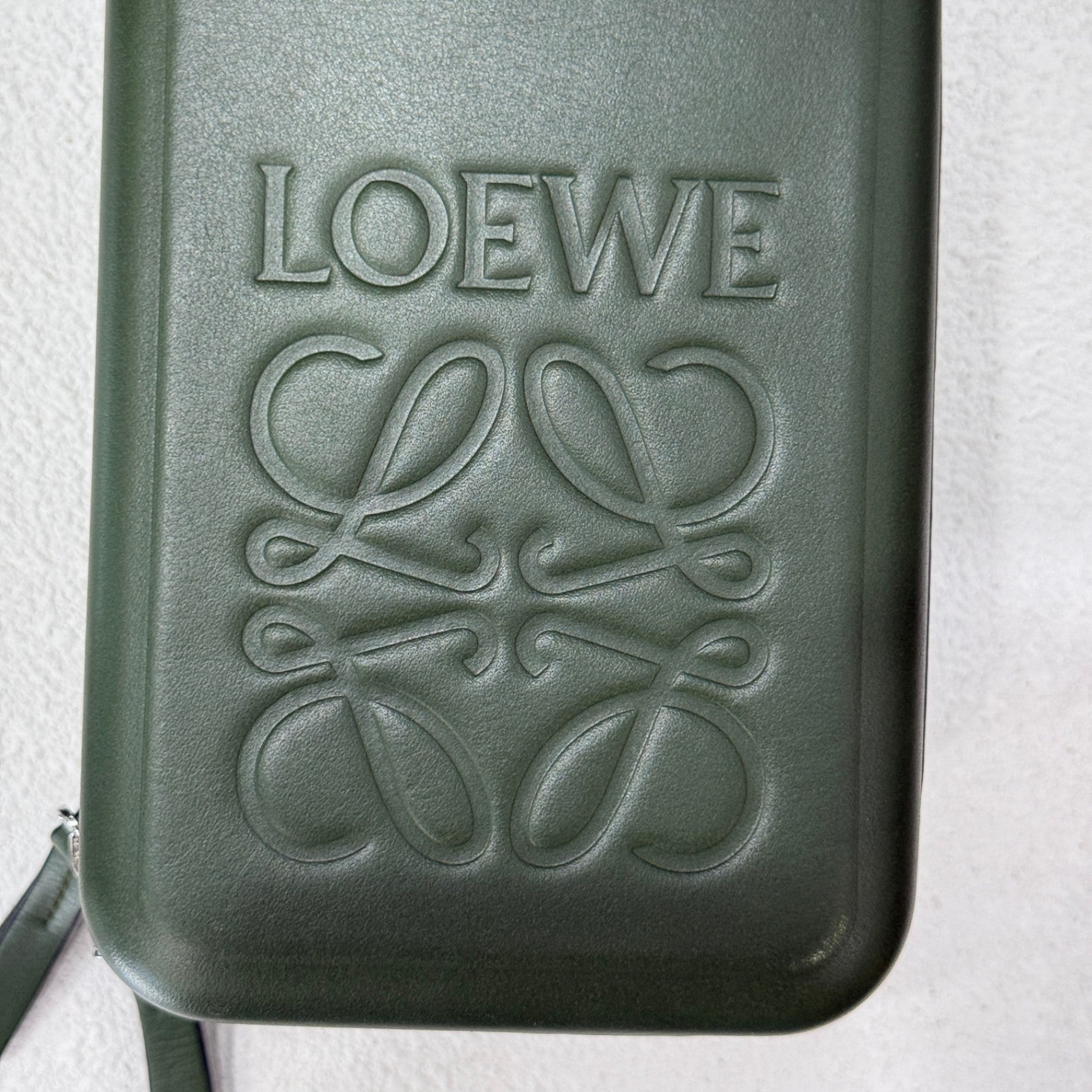 LOEWE Hunter Green Molded Sling Crossbody Bag