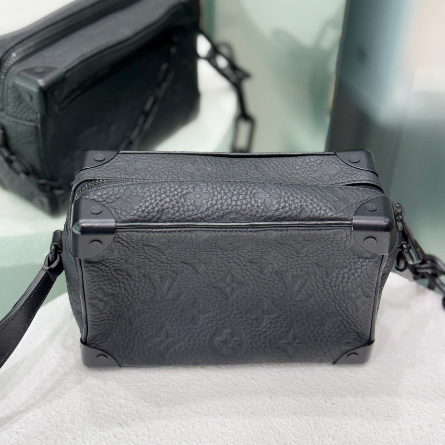 LOUIS VUITTON Black Mini Soft Trunk Bag