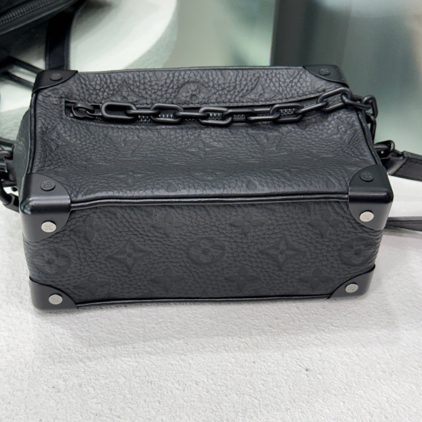 LOUIS VUITTON Black Mini Soft Trunk Bag