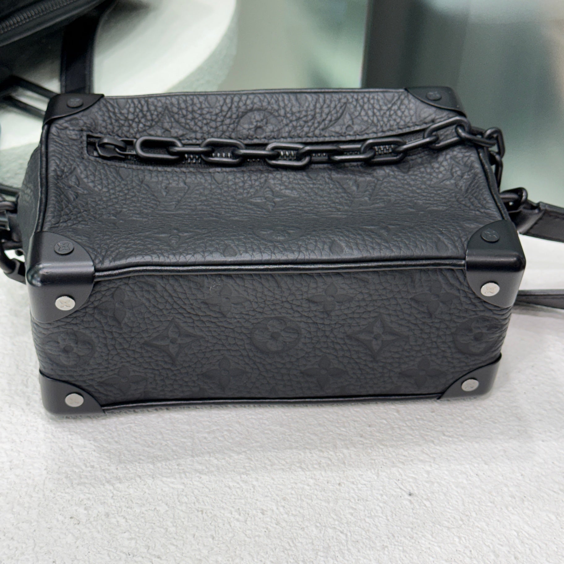 LOUIS VUITTON Black Mini Soft Trunk Bag