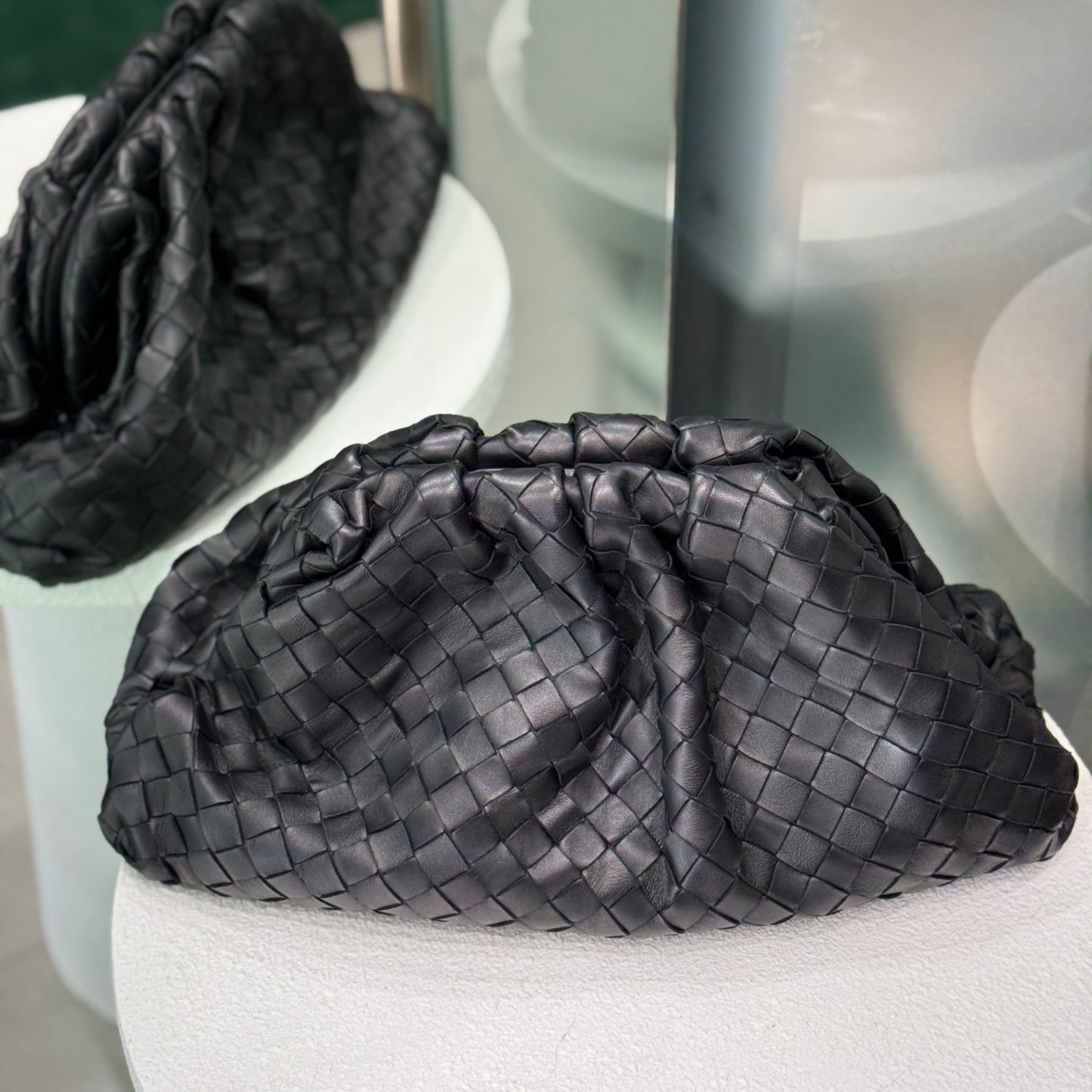 BOTTEGA VENETA Black Intrecciato Pouch