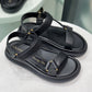DIOR Black Calfskin D-Wave Sandals Sz 36 (Box)