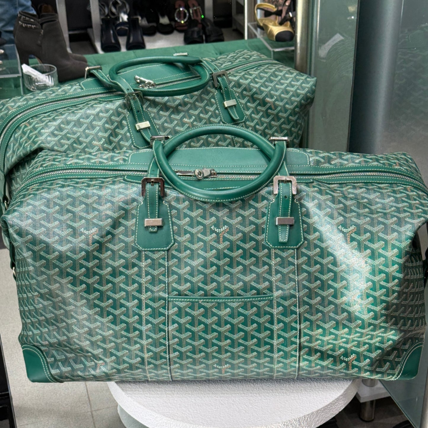 GOYARD Bowling 55 Green Duffle Bag