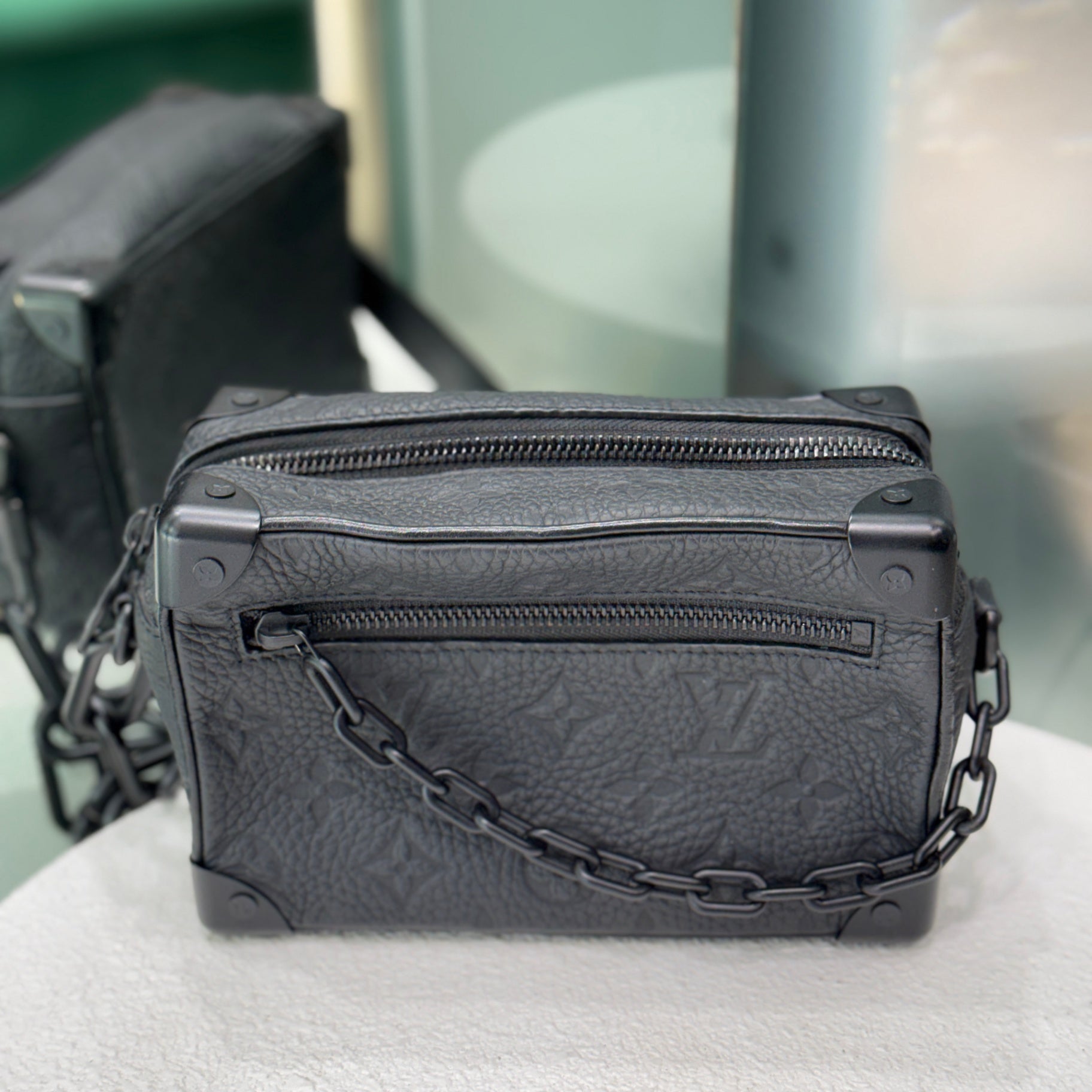 LOUIS VUITTON Black Mini Soft Trunk Bag