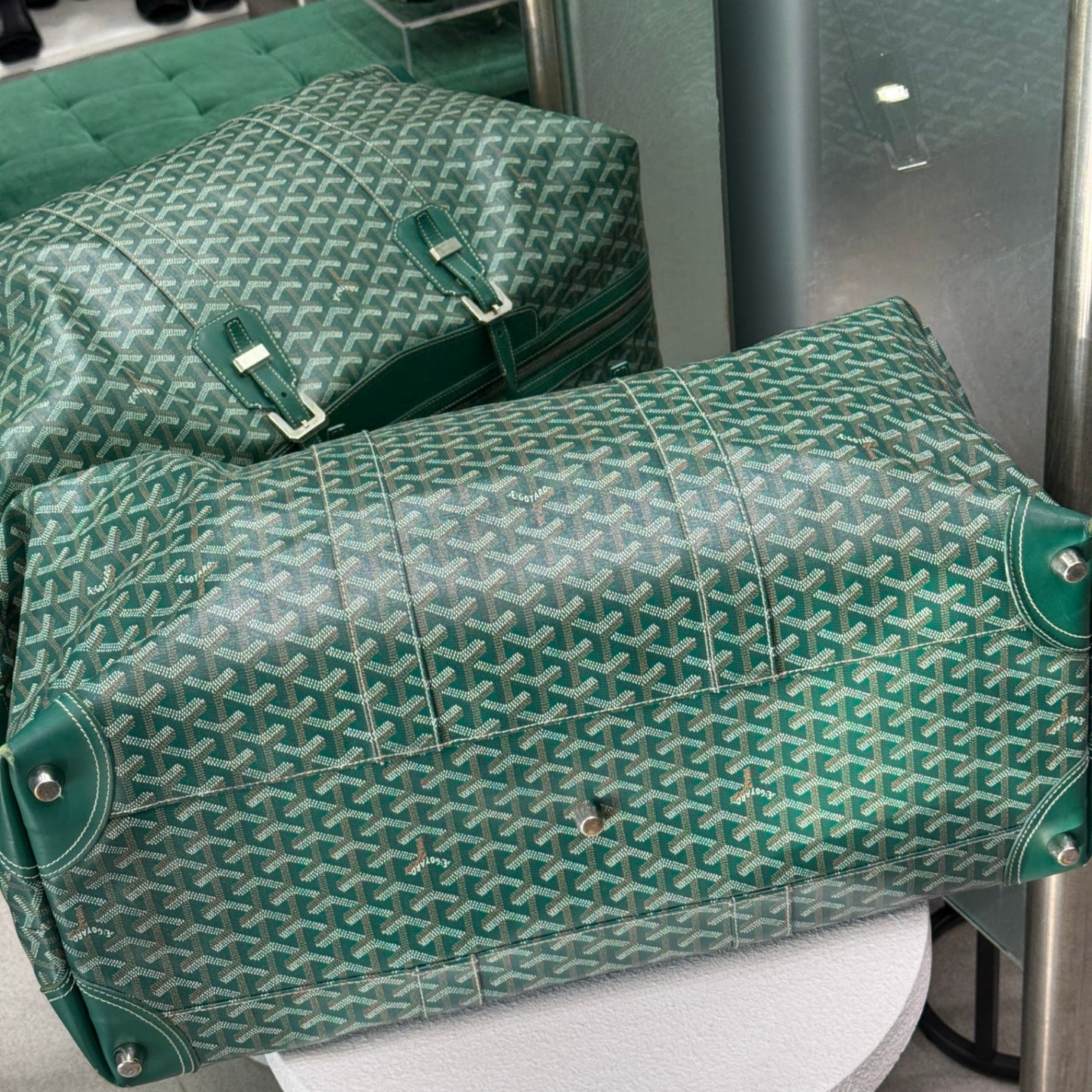 GOYARD Bowling 55 Green Duffle Bag