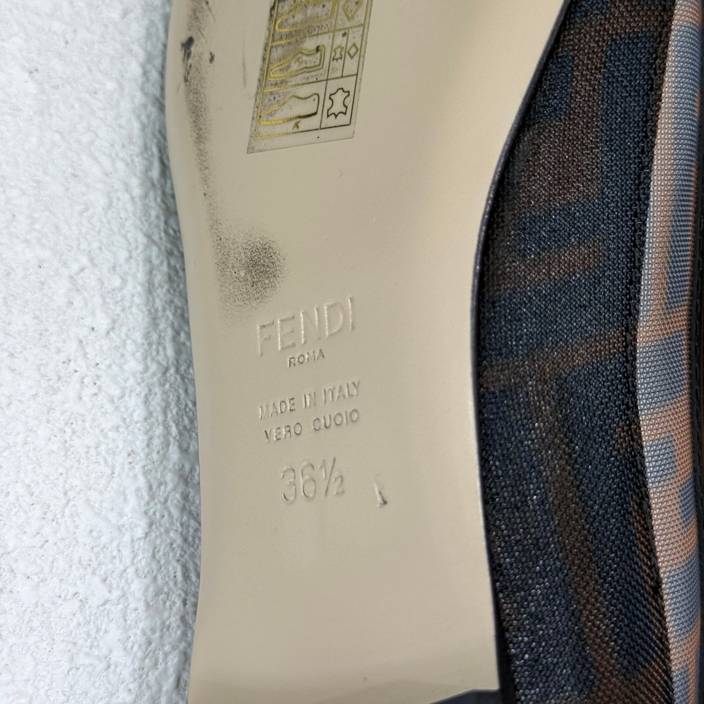 FENDI Mesh FF Zucca Ballerina Flats Sz 36.5 